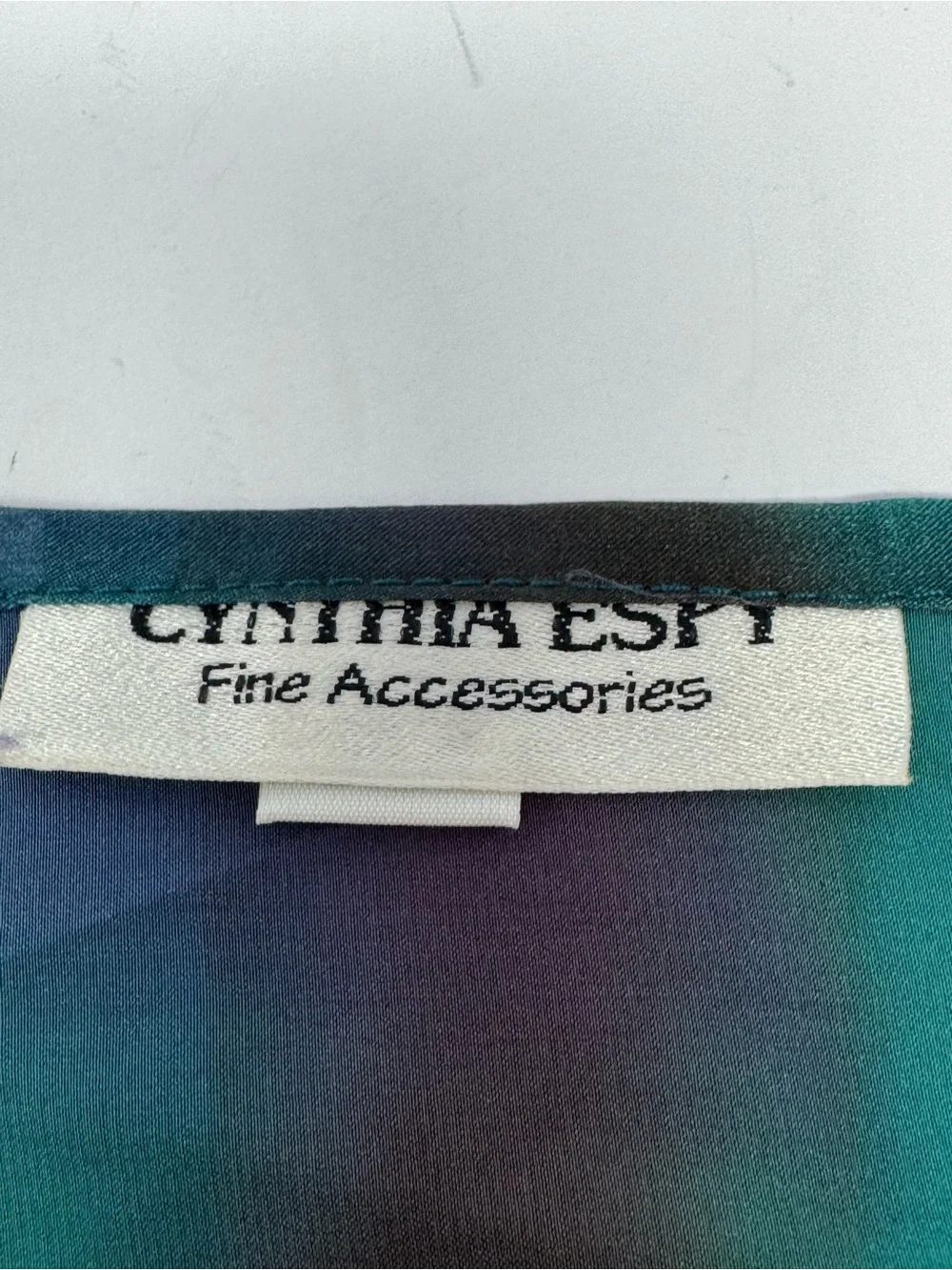 Vintage Cynthia Espy Fine Accessories 100% Silk Scarf w/ Tassels Blue Purple